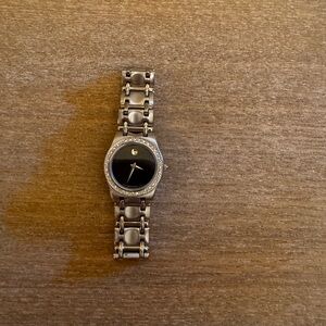 Movado Silver and Black Women's Watch